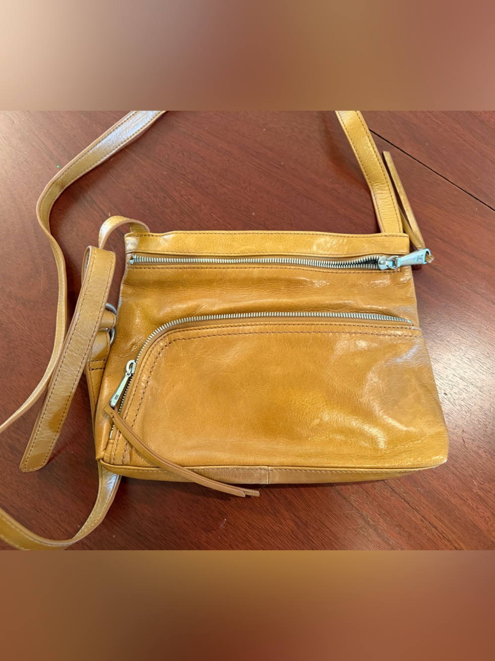 HOBO Tan Leather Crossbody Messenger